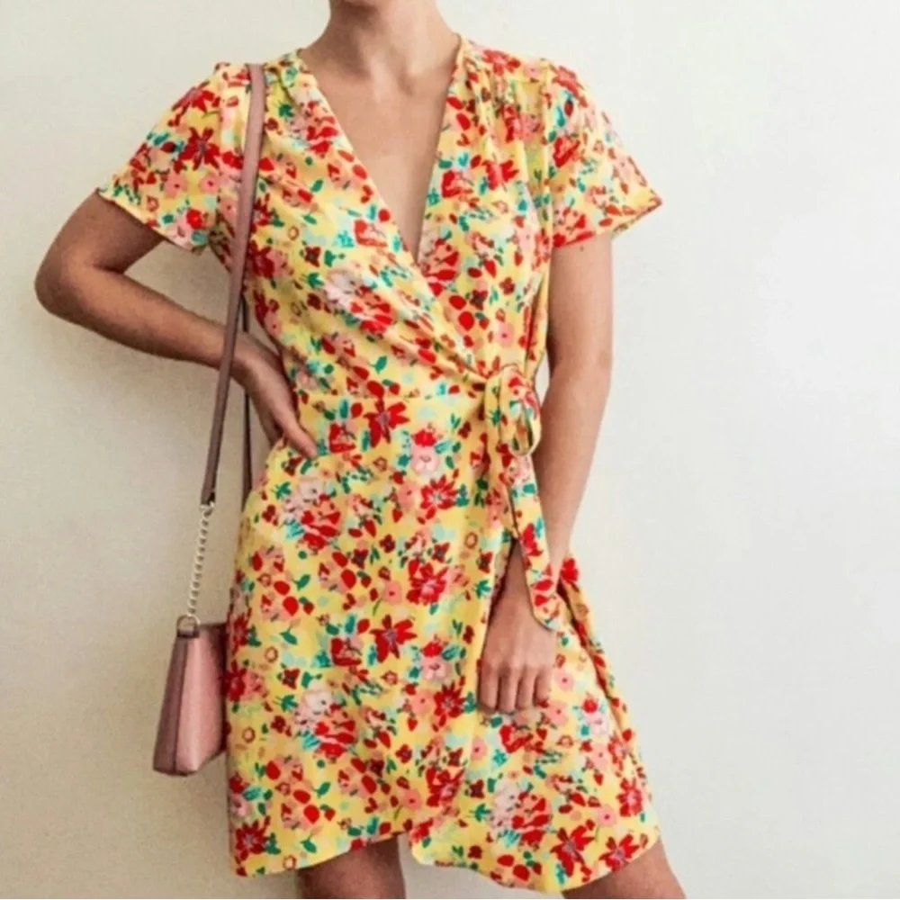 J. Crew Floral Wrap Sundress Size 00 NWT‎